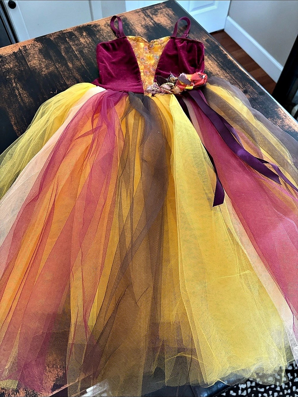 Kids Color Block Tulle Costume22 Dress